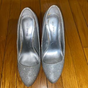 Call It Spring Silver Shimmer Heels